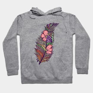 Zentangle Art Hand drawn Feather Hoodie